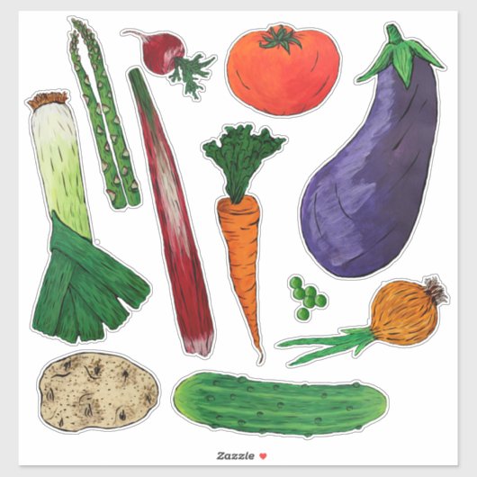 Groenten en groenten, groep 3 sticker (Vel)