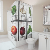 Groenten en kruiden Rustic Modern Farmhouse Douchegordijn (In situ)