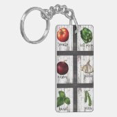 Groenten en kruiden Rustic Modern Kitchen Food Sleutelhanger (Voorkant Links)