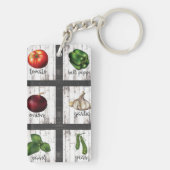 Groenten en kruiden Rustic Modern Kitchen Food Sleutelhanger (achterkant)