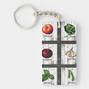 Groenten en kruiden Rustic Modern Kitchen Food Sleutelhanger