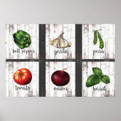 Groenten en kruiden Rustic Modern Kitchen Wall Art Poster (Voorkant)