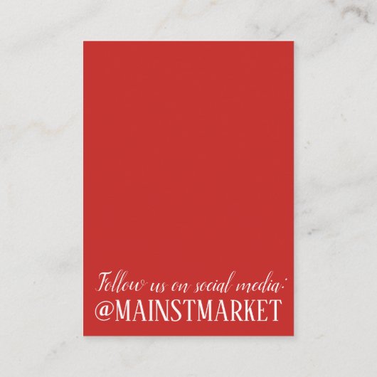 Groenten en kruidenierswaren visitekaartje (Achterkant)