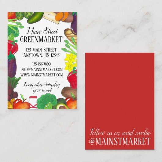 Groenten en kruidenierswaren visitekaartje (Voorkant / Achterkant)