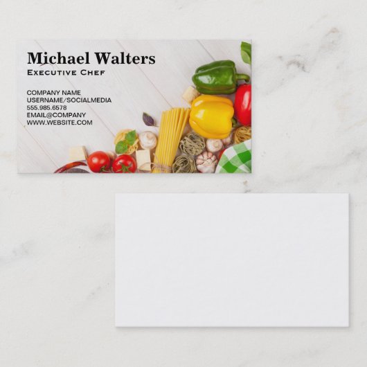 Groenten en pasta's visitekaartje (Voorkant / Achterkant)