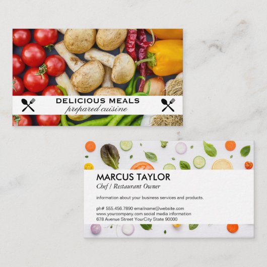 groenten en specerijen | voedselpatroon-Visitekaar Visitekaartje (Voorkant / Achterkant)