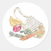 Groenten & Franse Markt Tas Ronde Sticker (Voorkant)