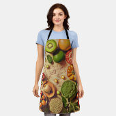 Groenten & Fruit All-Over Print Schort (Gedragen)