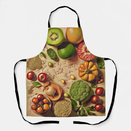 Groenten & Fruit All-Over Print Schort (Voorkant)