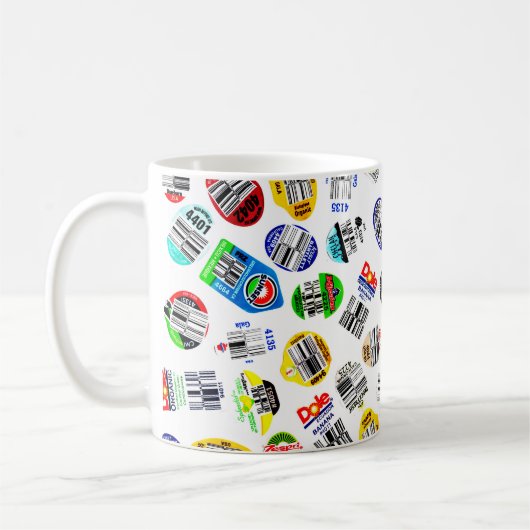 Groenten fruit Barcode Sticker Patroon Koffiemok (Links)