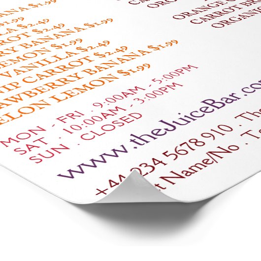 Groenten, fruit en groenten, Adverteren in de Juis Poster (Hoek)