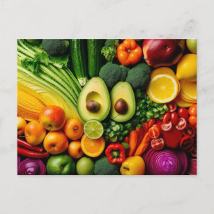 Groenten: gezond voedsel: vegetarisch voedsel briefkaart