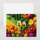 Groenten: gezond voedsel: vegetarisch voedsel briefkaart (Voorkant / Achterkant)