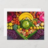 Groenten: gezond voedsel: vegetarisch voedsel briefkaart (Voorkant / Achterkant)