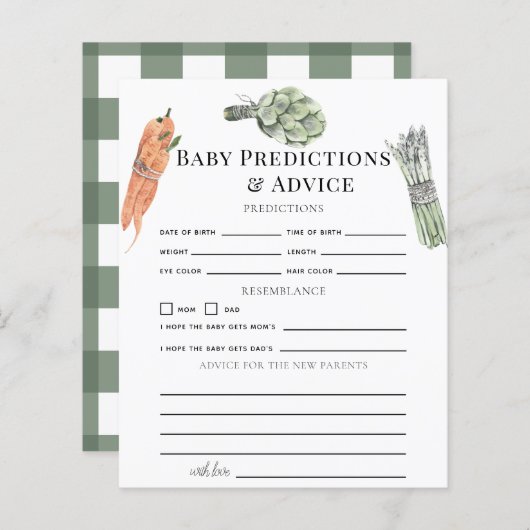 Groenten Groene Baby Voorspellingen & Advies (Voorkant / Achterkant)