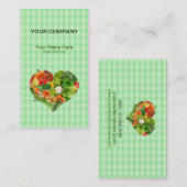 Groenten Groenten Hart - groene vierkant achtergro Visitekaartje (Voorkant / Achterkant)