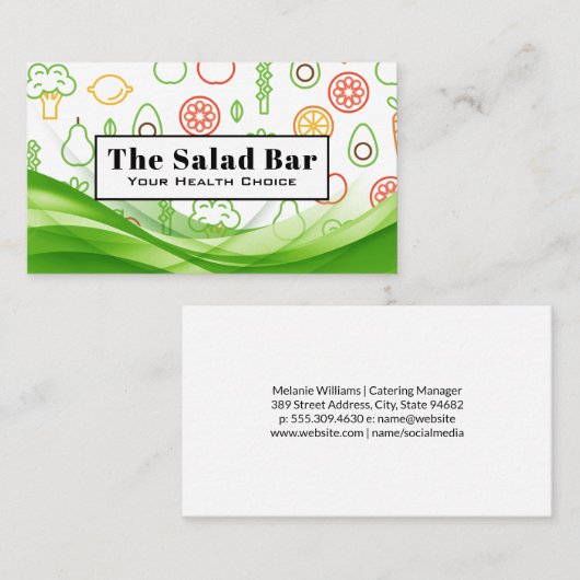 Groenten Illustratiepatroon Visitekaartje (Voorkant / Achterkant)