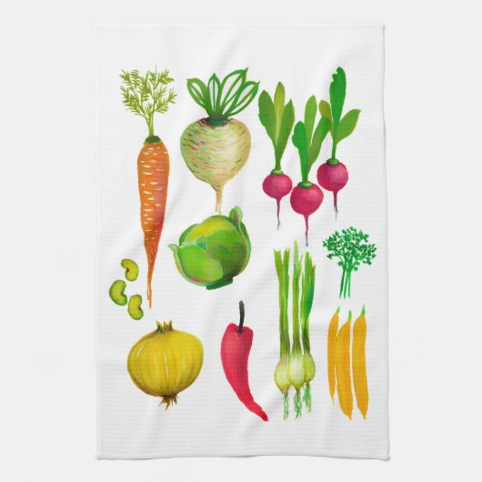 Groenten in de tuin Eenvoudig Theedoek (Verticaal)