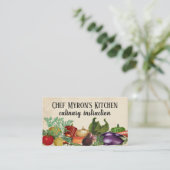 Groenten koken klasse voeding chef catering visitekaartje (Staand voorkant)