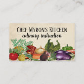 Groenten koken klasse voeding chef catering visitekaartje (Voorkant)