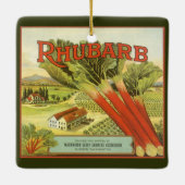 groenten kunnen kunst, Boerderij van Rhubarb, eti Keramisch Ornament (Achterkant)