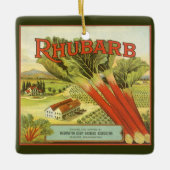 groenten kunnen kunst, Boerderij van Rhubarb, eti Keramisch Ornament (Voorkant)