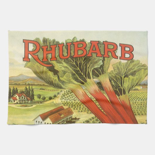  groenten kunnen kunst, Boerderij van Rhubarb, eti Theedoek (Horizontaal)