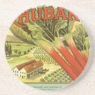 groenten kunnen kunst, Boerderij van Rhubarb, eti Zandsteen Onderzetter