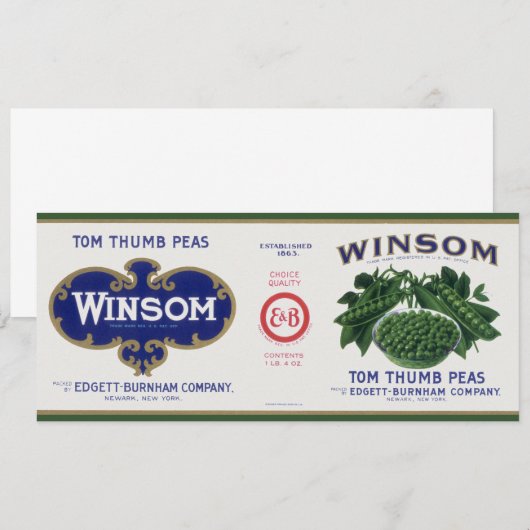  groenten kunnen kunst labelen, winsom erwten (Voorkant / Achterkant)