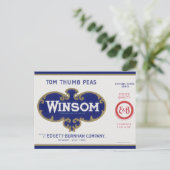 groenten kunnen kunst labelen, winsom erwten briefkaart (Staand voorkant)