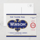 groenten kunnen kunst labelen, winsom erwten briefkaart (Voorkant / Achterkant)