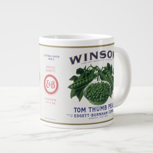  groenten kunnen kunst labelen, winsom erwten grote koffiekop (Voorkant rechts)