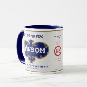 groenten kunnen kunst labelen, winsom erwten mok