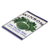 groenten kunnen kunst labelen, winsom erwten notitieboek (Linkerzijde)