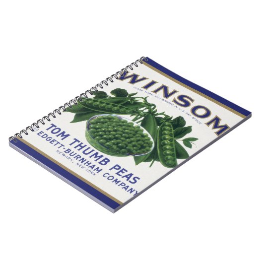  groenten kunnen kunst labelen, winsom erwten notitieboek (Linkerzijde)