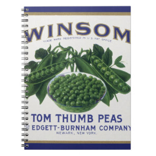  groenten kunnen kunst labelen, winsom erwten notitieboek