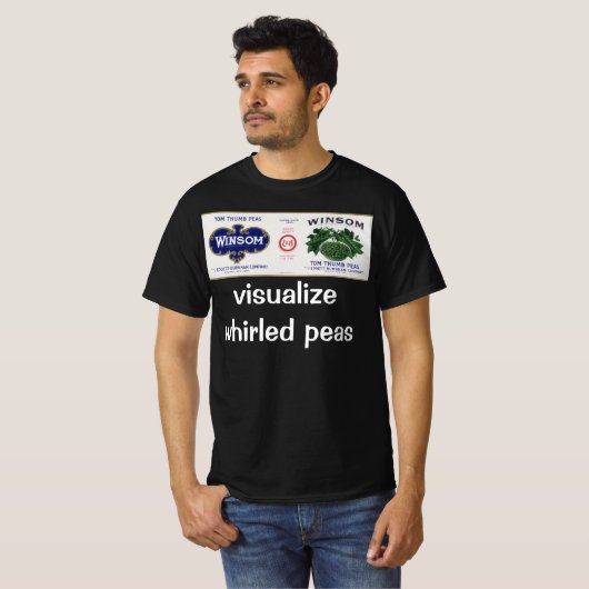  groenten kunnen kunst labelen, winsom erwten t-shirt (Voorkant volledig)