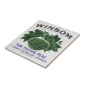  groenten kunnen kunst labelen, winsom erwten tegeltje (Zijkant)