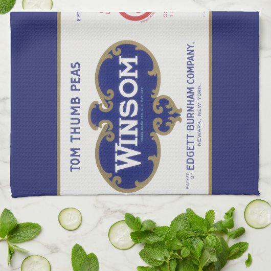  groenten kunnen kunst labelen, winsom erwten theedoek (Gevouwen)