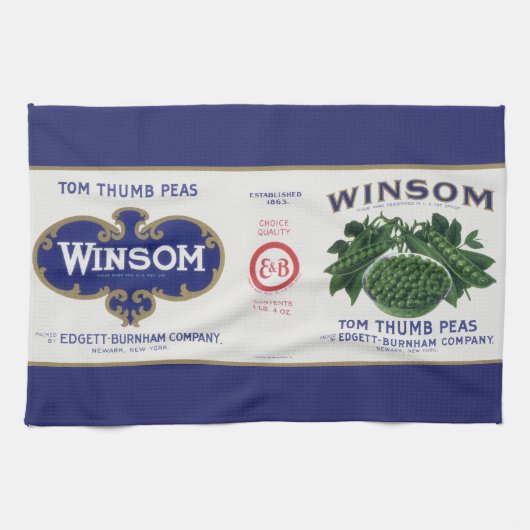  groenten kunnen kunst labelen, winsom erwten theedoek (Horizontaal)