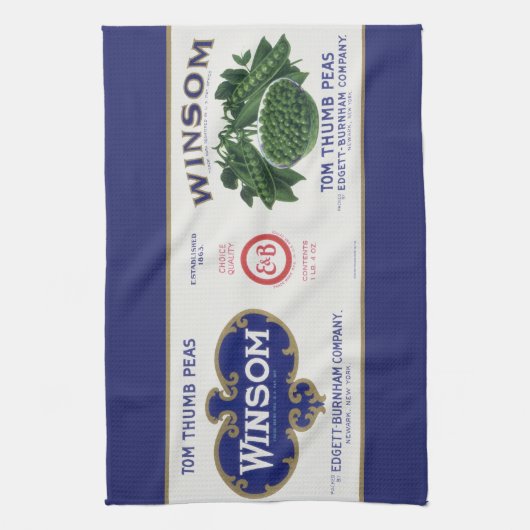  groenten kunnen kunst labelen, winsom erwten theedoek (Verticaal)