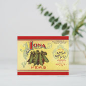  groenten kunnen kunst opnoemen, iona-erwten briefkaart (Staand voorkant)