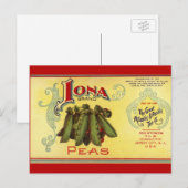  groenten kunnen kunst opnoemen, iona-erwten briefkaart (Voorkant / Achterkant)