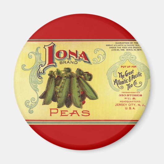  groenten kunnen kunst opnoemen, iona-erwten magneet (Voorkant)