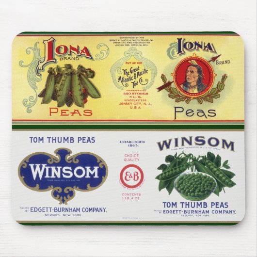  groenten kunnen kunst opnoemen, iona-erwten muismat (Voorkant)