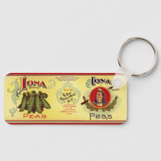  groenten kunnen kunst opnoemen, iona-erwten sleutelhanger (Voorkant)