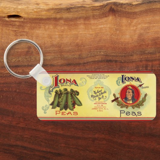  groenten kunnen kunst opnoemen, iona-erwten sleutelhanger (Achterkant)
