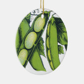 groenten; limabonen, biologisch Boerderij Keramisch Ornament (Rechts)