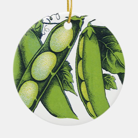 groenten; limabonen, biologisch Boerderij Keramisch Ornament (Voorkant)