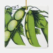  groenten; limabonen, biologisch Boerderij Keramisch Ornament (Achterkant)